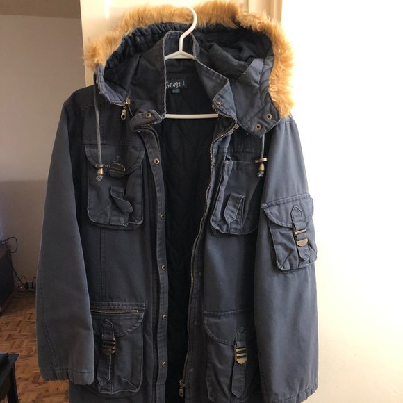 GARAGE DARK BLUE WINTER COAT - Picture 1 of 3